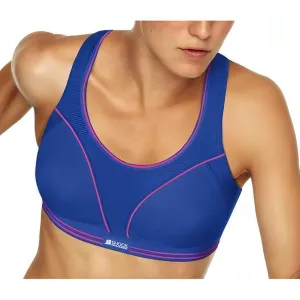 natural materials Animal Print Shock Absorber Ultimate Run Womens Sports Bra - Blue