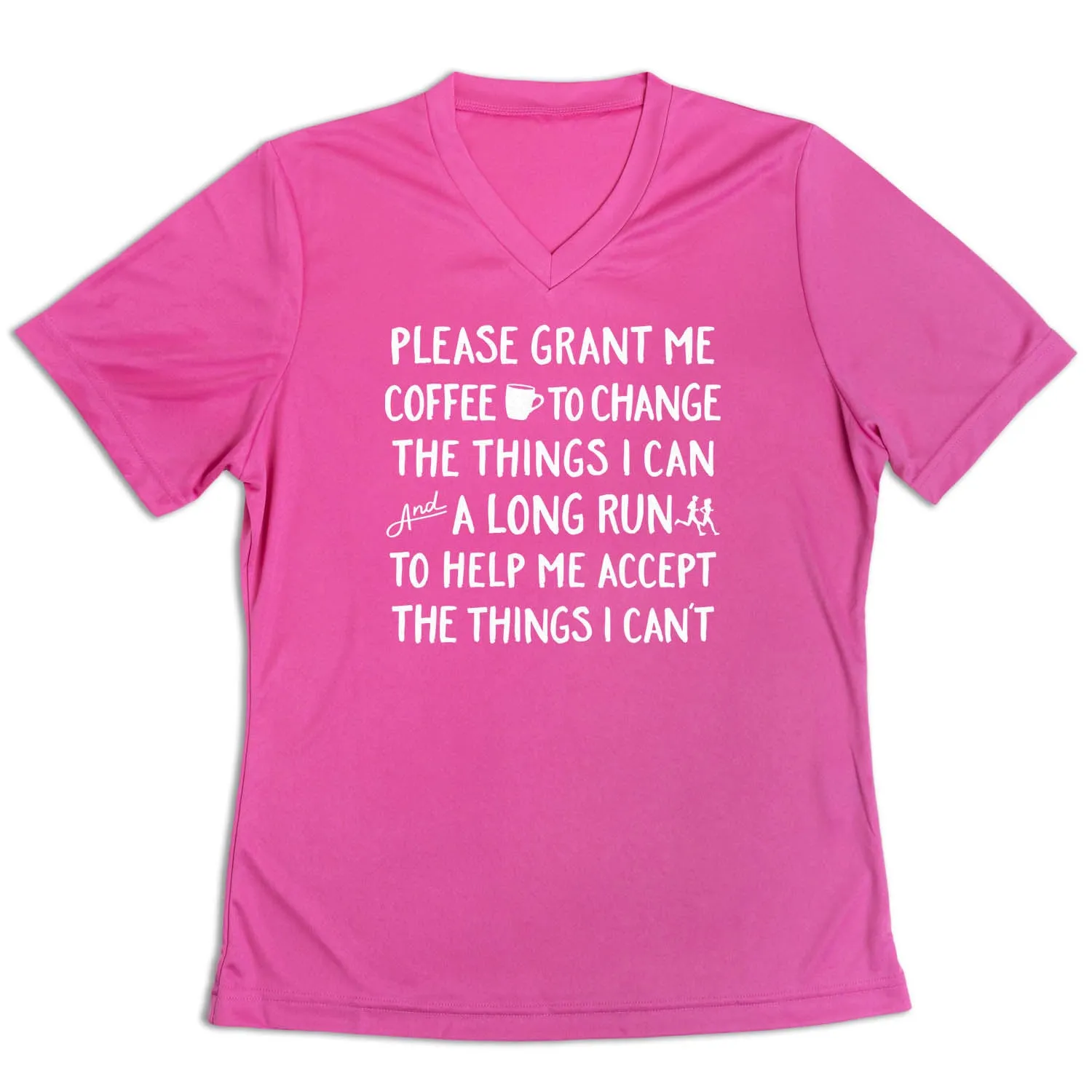 Light Fit Wear Relax Comfort Style Women's Short Sleeve Tech Tee - Please Grant Me Coffee