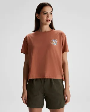 Sport Performance Design spring fashion Women's Kathmandu Logo Sunburst Organic Cotton T-shirt - Woodsy