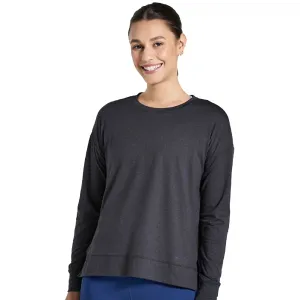 Flexible Ribbed Cuffs Odor Resistant Treatment Saucony Sunday Women's Layer Running Tee - Black Heather