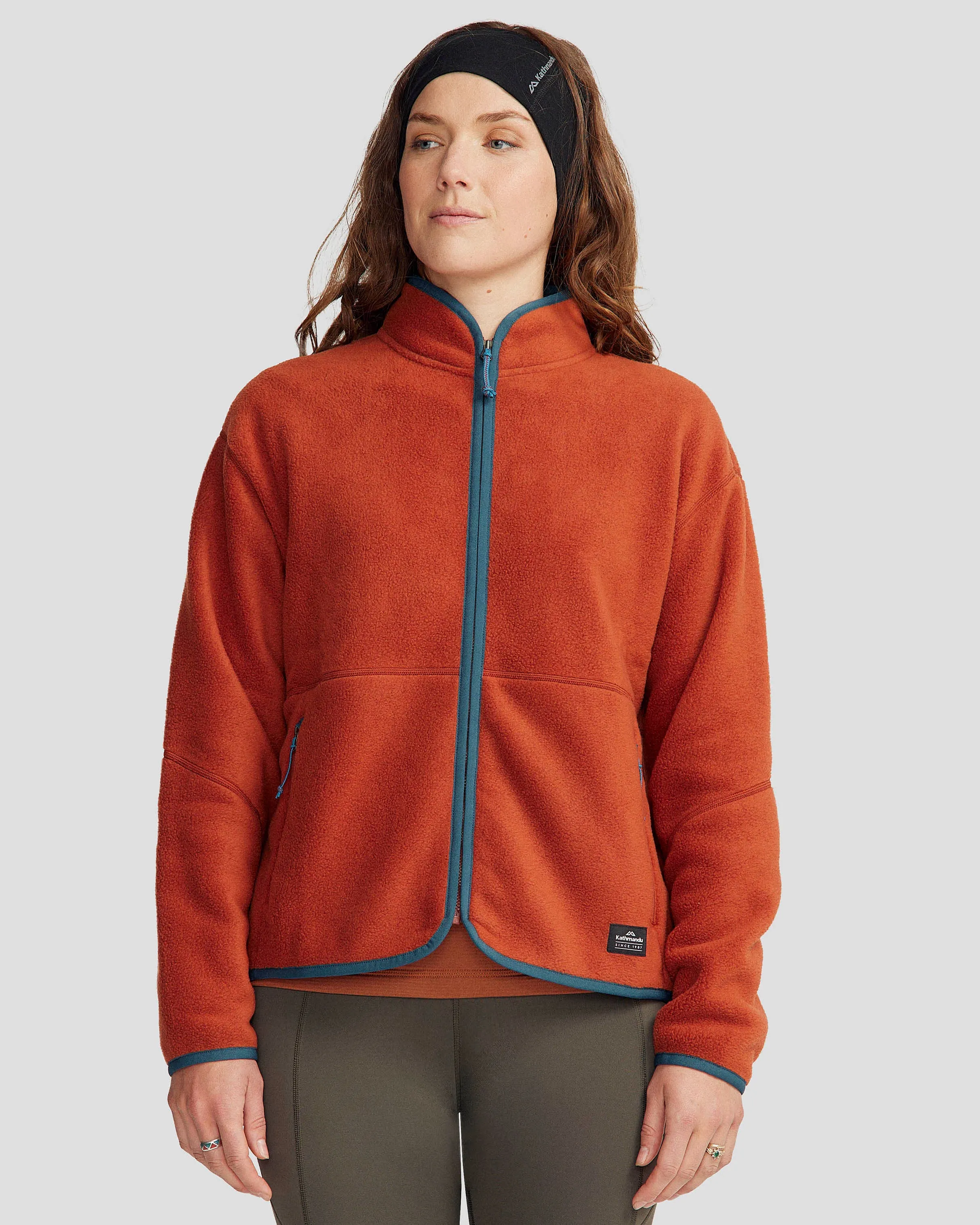 Comfy Style WaterRepellent Women's Trailhead Fleece Jacket - Redwood Contemporary Style