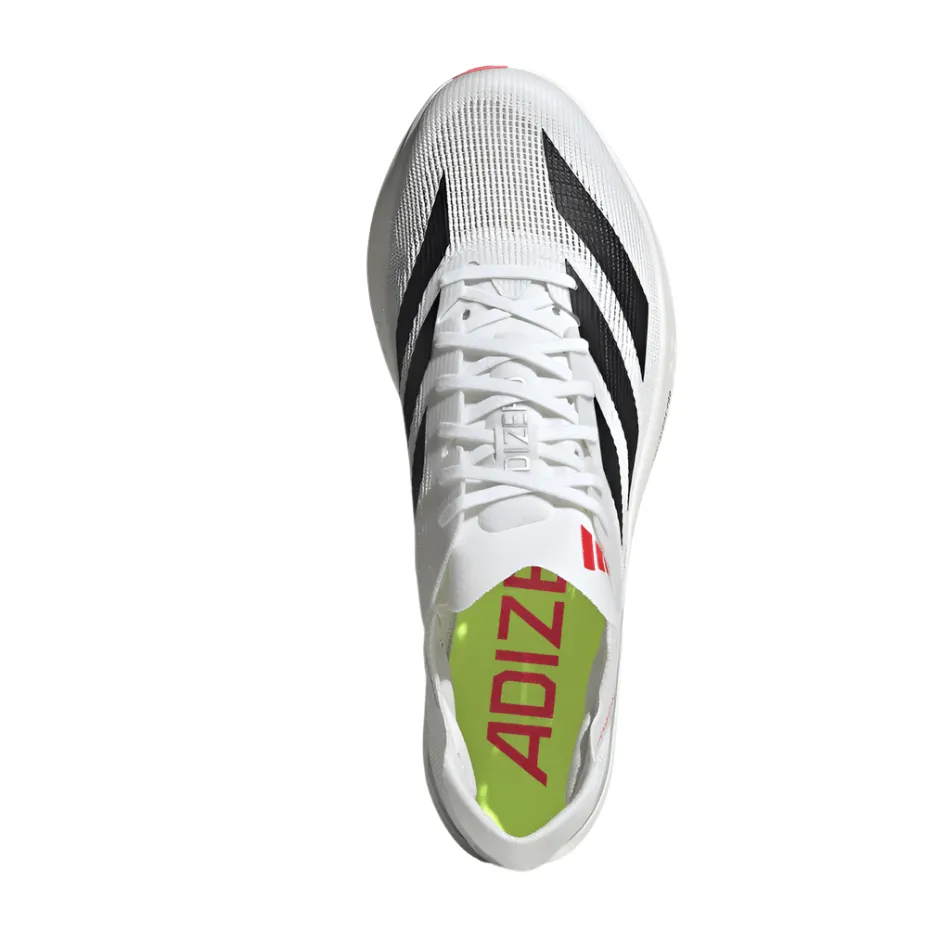 Adidas Unisex Adizero Avanti Track Spikes in Cloud White/Core Black/Lucid Red SS25 Rebound Enhancer