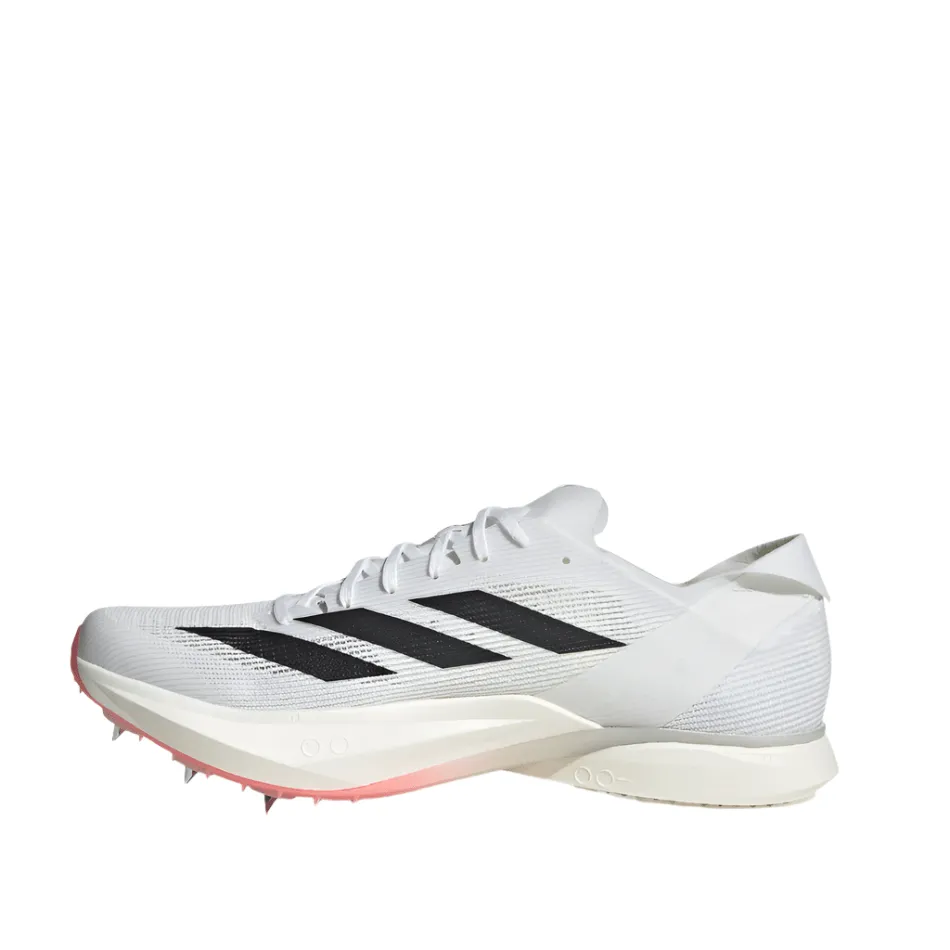 Adidas Unisex Adizero Avanti Track Spikes in Cloud White/Core Black/Lucid Red SS25 Full Flex Lightweight Shoes