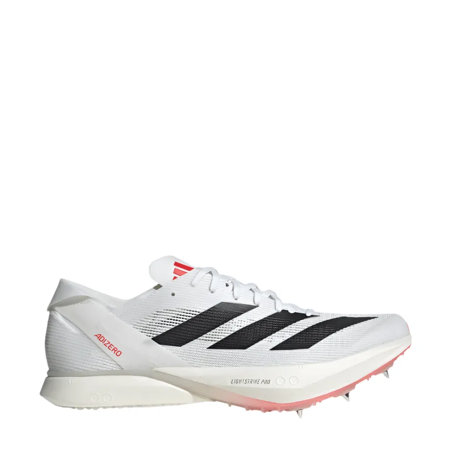 Adidas Unisex Adizero Avanti Track Spikes in Cloud White/Core Black/Lucid Red SS25 antibacterial lining shoes running in a fen area shoes