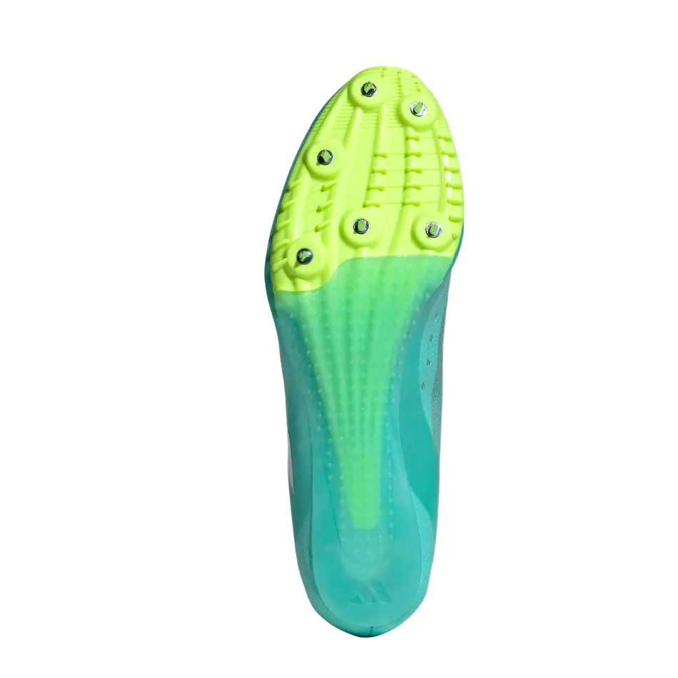 indoor - court running shoes TPU plate Adidas Unisex Sprintstar Track Spikes in Flash Aqua/Cloud White/Lucid Lemon AW25