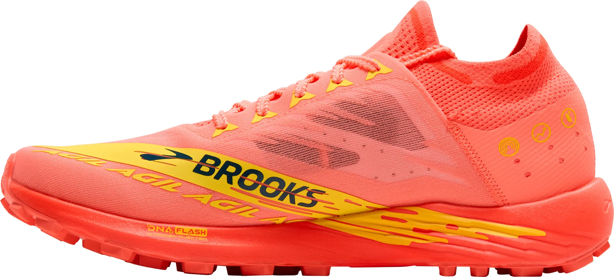 Brooks Catamount Agil Trail Running Shoes - Orange hook - and - loop running shoes suede running wear