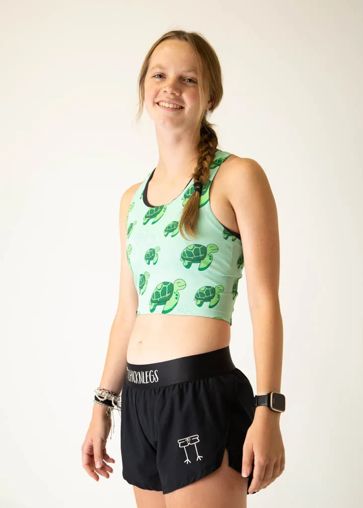 Temperature Regulation Fabric Distinctive Sea Turtles PWR Crop Top