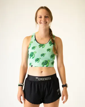 Sea Turtles PWR Crop Top Quick Evaporate Design Dynamic Armholes