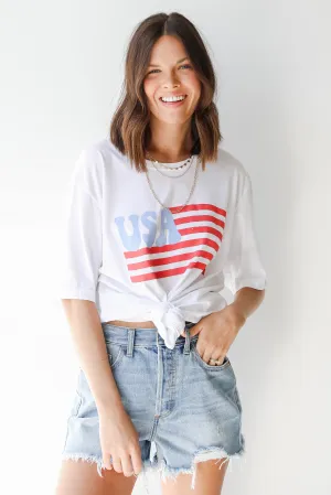 FINAL SALE - USA Flag Graphic Tee Weekend Wardrobe