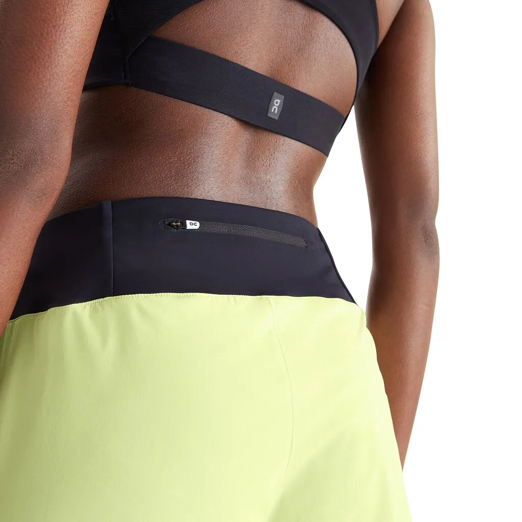 Reinforced Stitching Vacation Mood On Women's 5 Inch Running Shorts Hay / Black