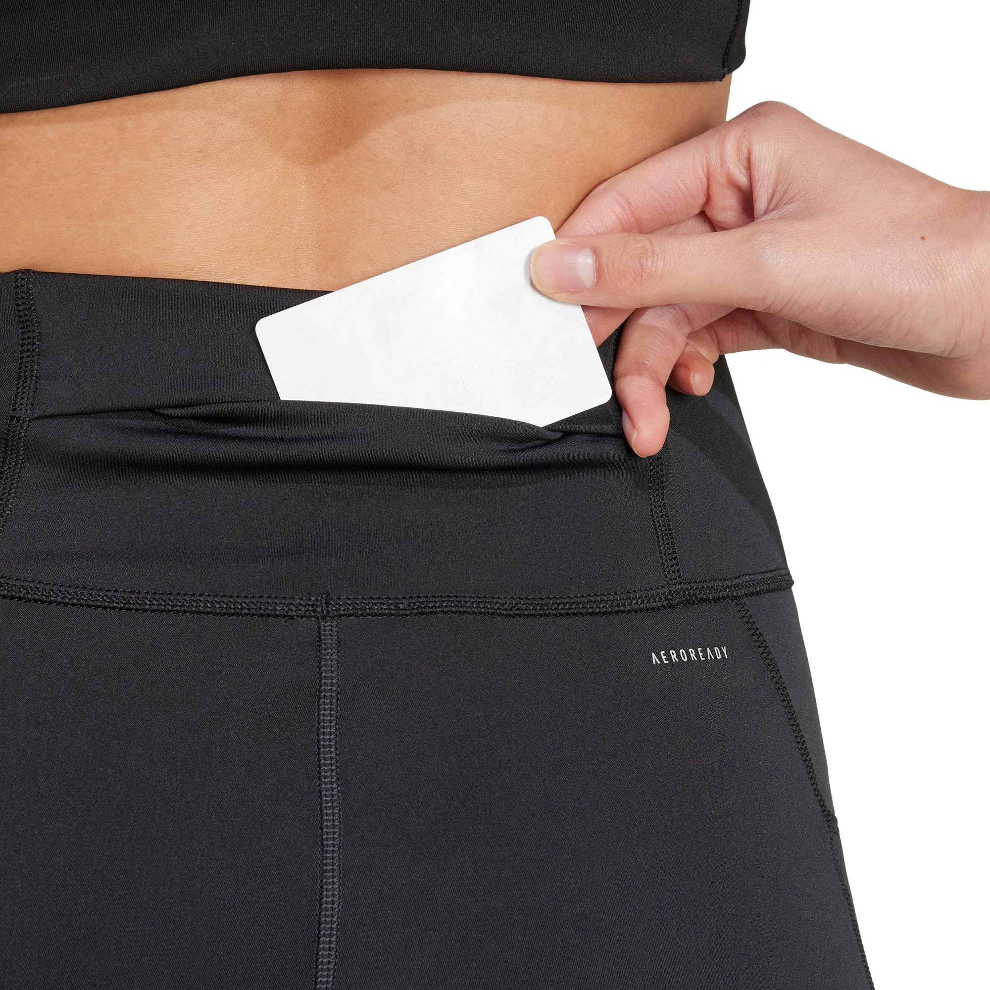 Stretch Fit Daily Routine Anti Odor Fitness Training adidas DailyRun Womens 3/4 Capri Running Tights - Black