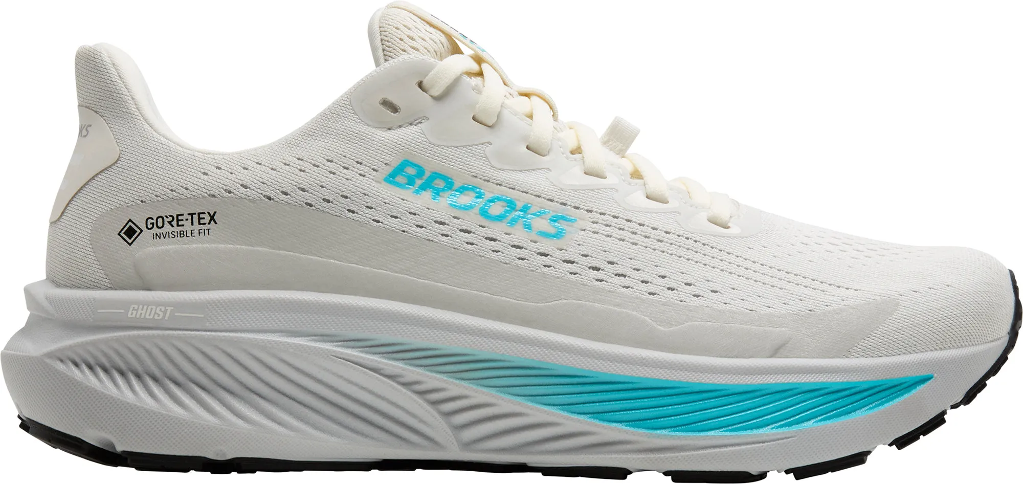 Brooks Ghost 17 GORE-TEX Womens Running Shoes - Cream high - arched foot shoe adjustment Heel Clip Technology