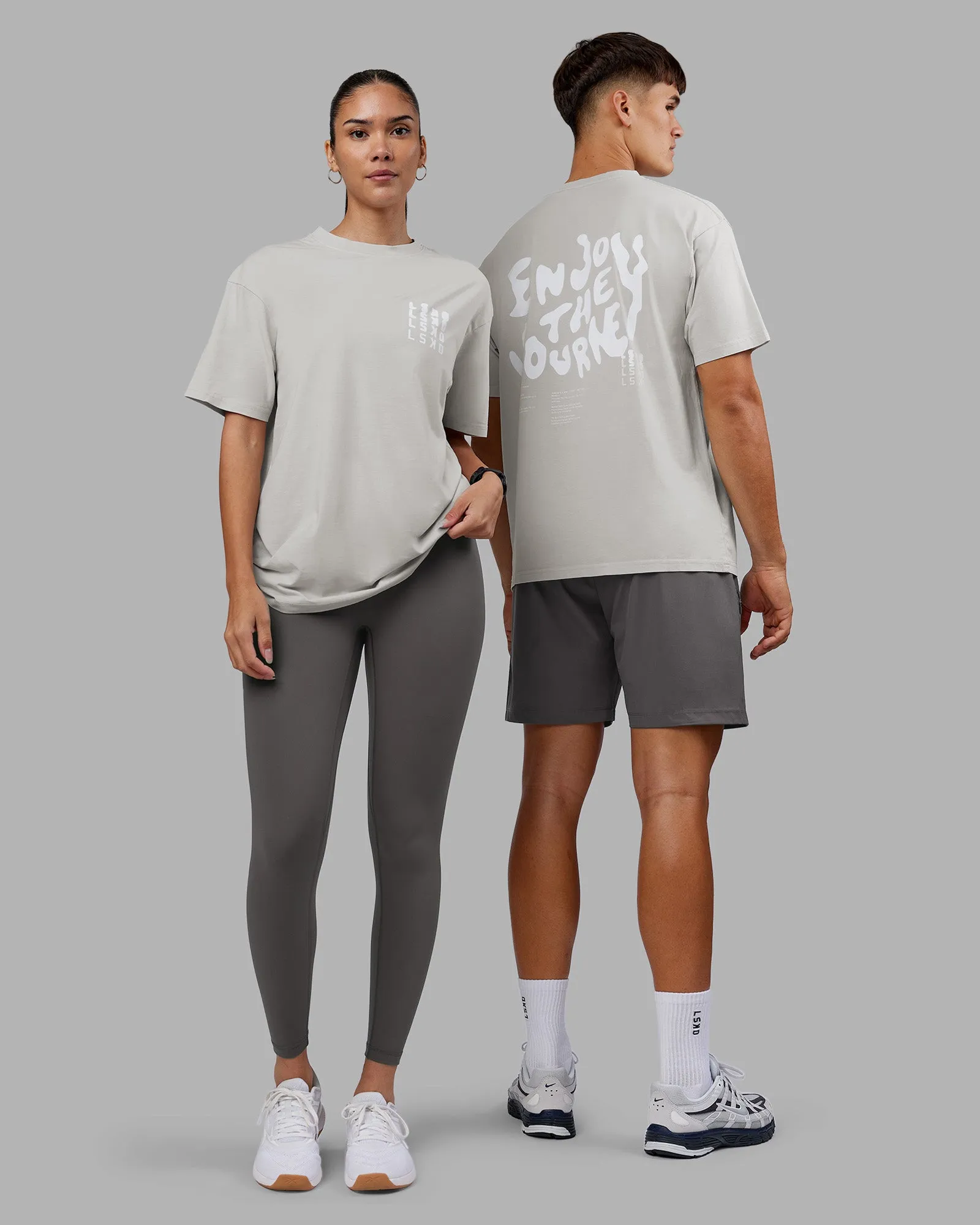 Inferno Journey FLXCotton Oversized Tee - Digital Mist Washed-White Wrinkle Resistant Cloth