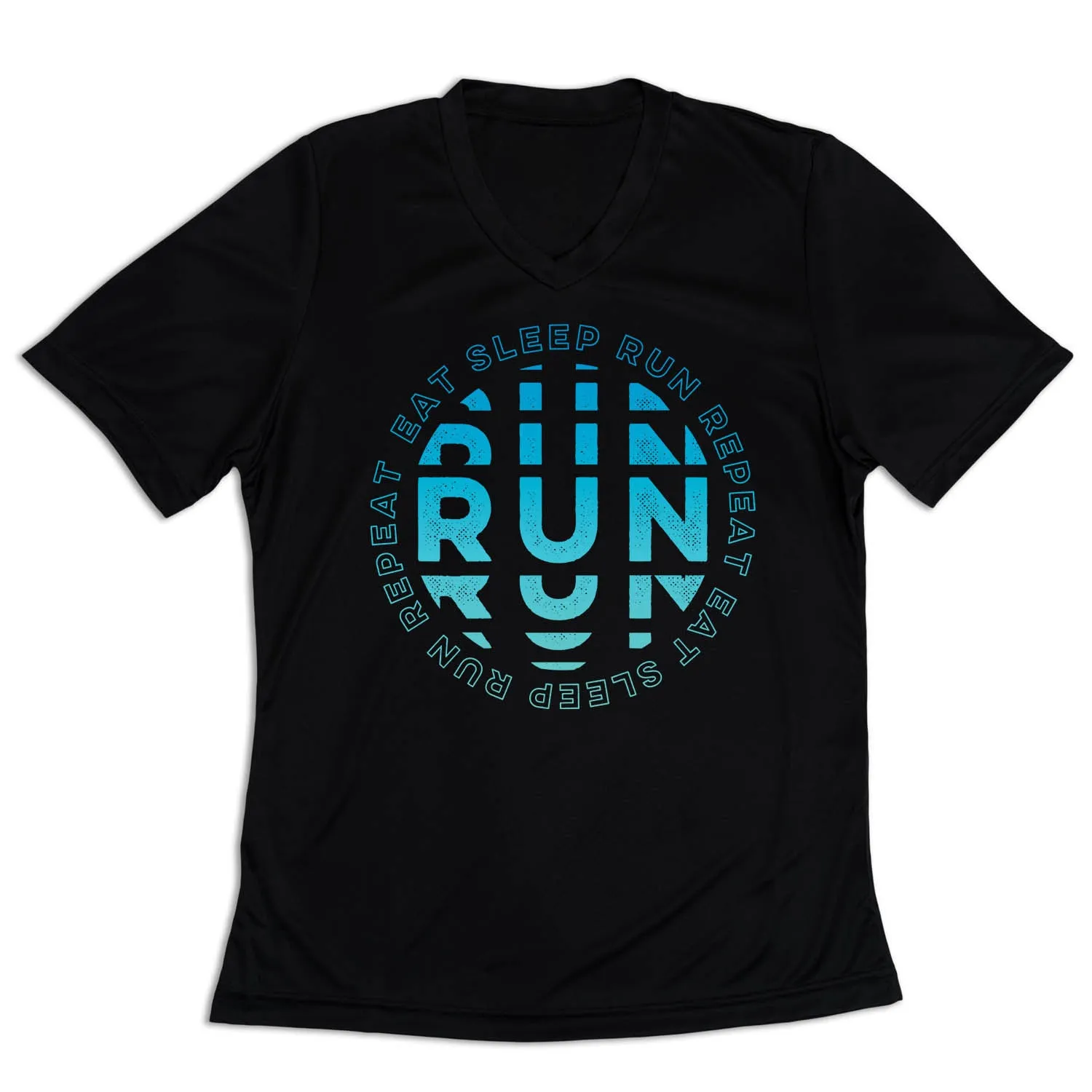 AntiStaticFinish Sporty Style Women's Short Sleeve Tech Tee - Eat Sleep Run Repeat