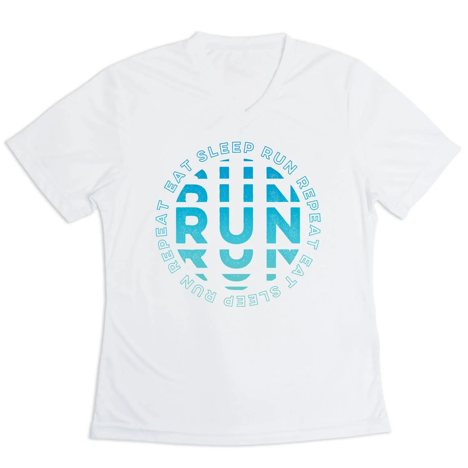 Women's Short Sleeve Tech Tee - Eat Sleep Run Repeat Light Comfort