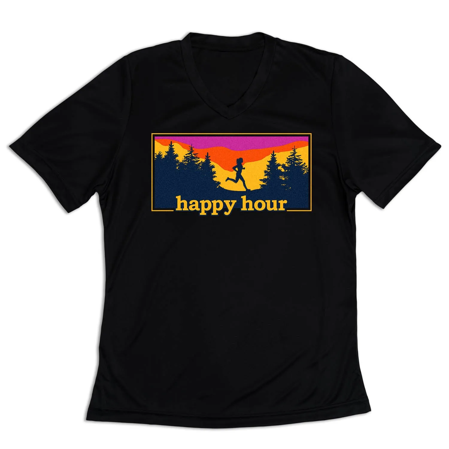 Valentine's Day Soft Design Women's Short Sleeve Tech Tee - Happy Hour