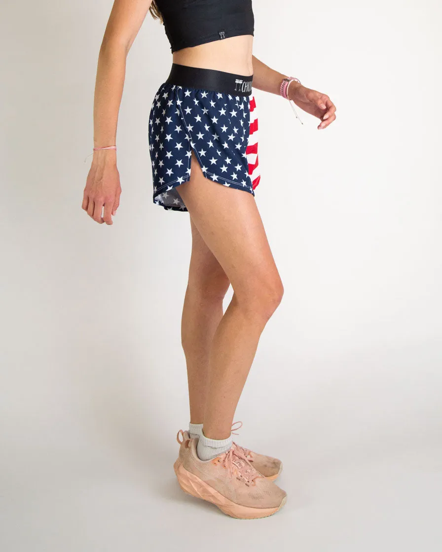Women's USA 4" Split Shorts Sporty Performance