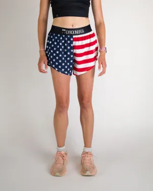 Women's USA 4" Split Shorts Wind Resistant Material