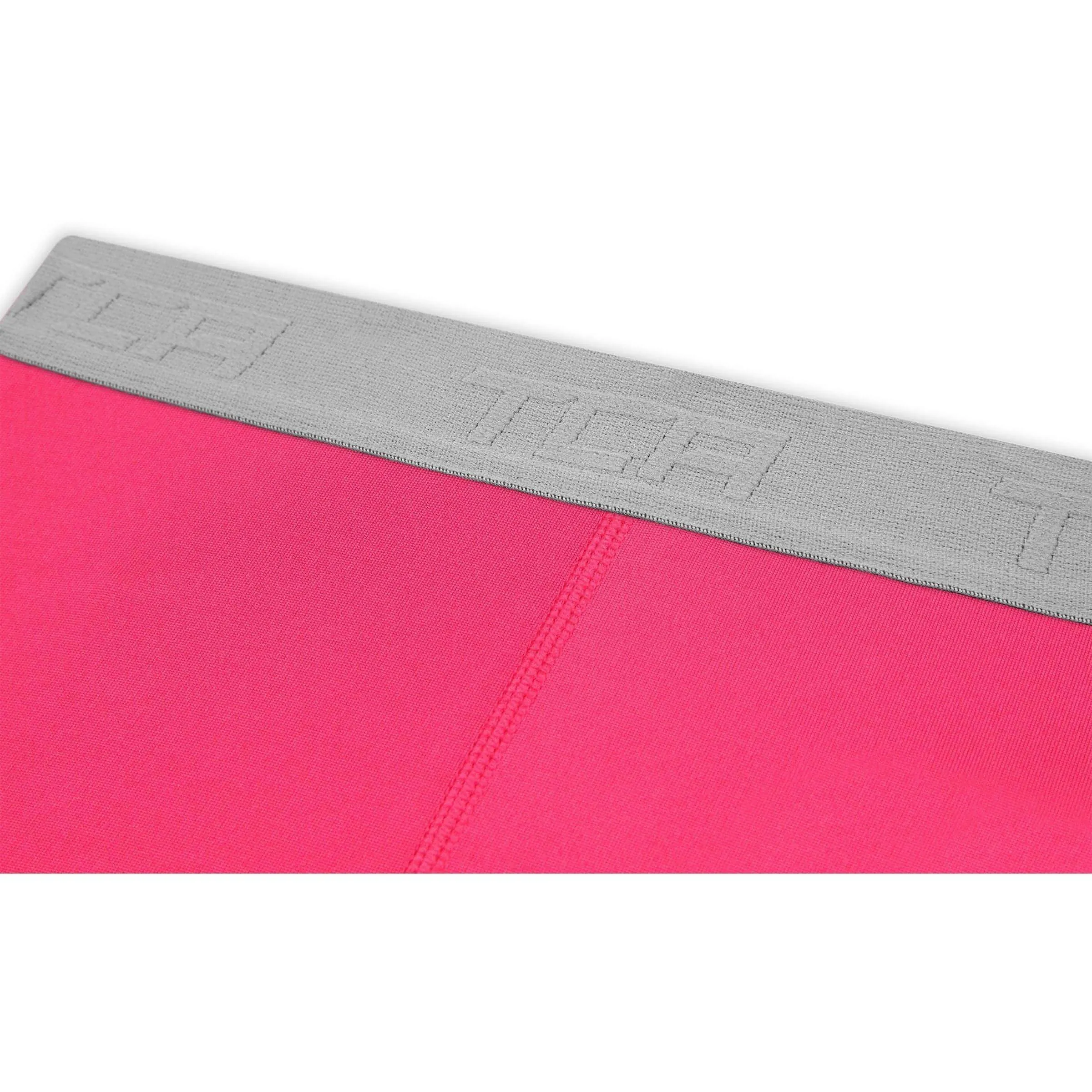 TCA Pro Performance Endurance Womens 3/4 Capri Running Tights - Pink Clean Lines Classic Cut