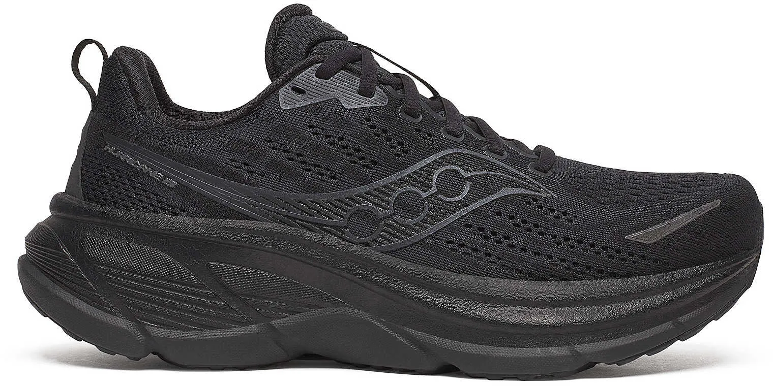 Saucony Hurricane 25 Mens Running Shoes - Black easy - to - take - off shoes running with a low - top design