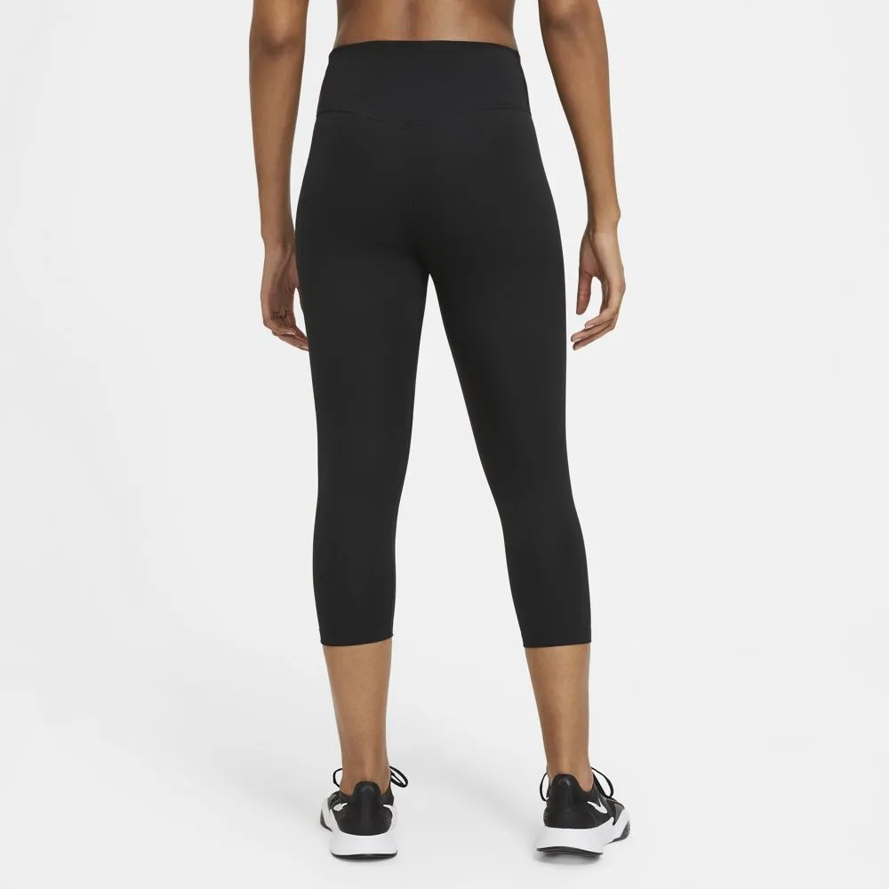 Nike Women's One Capri Tight Black / White Soft and Supportive