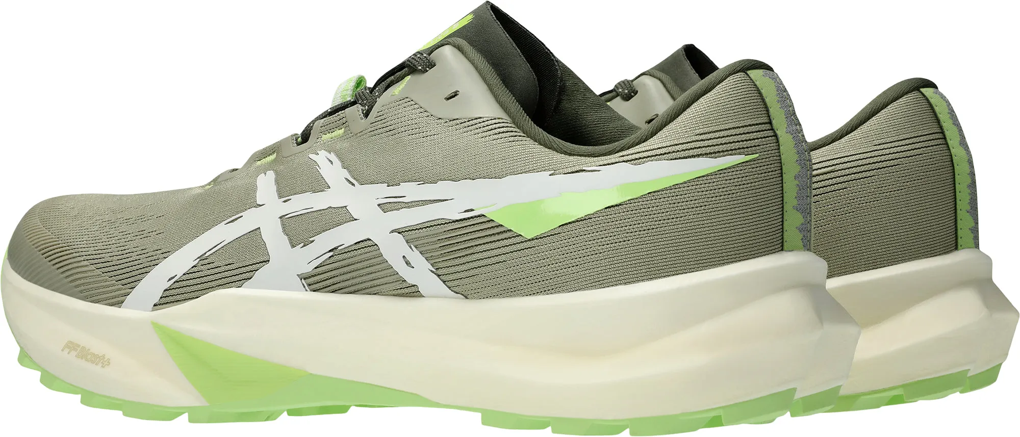 Anti Slip Lace Loops smooth - lining Asics Fuji Lite 6 Mens Trail Running Shoes - Green