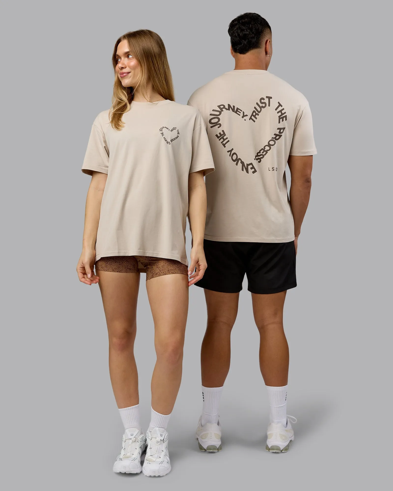 Love The Process FLXCotton Oversize Tee - Shale Beige-Choc Perfect for Any Outfit Essential Top