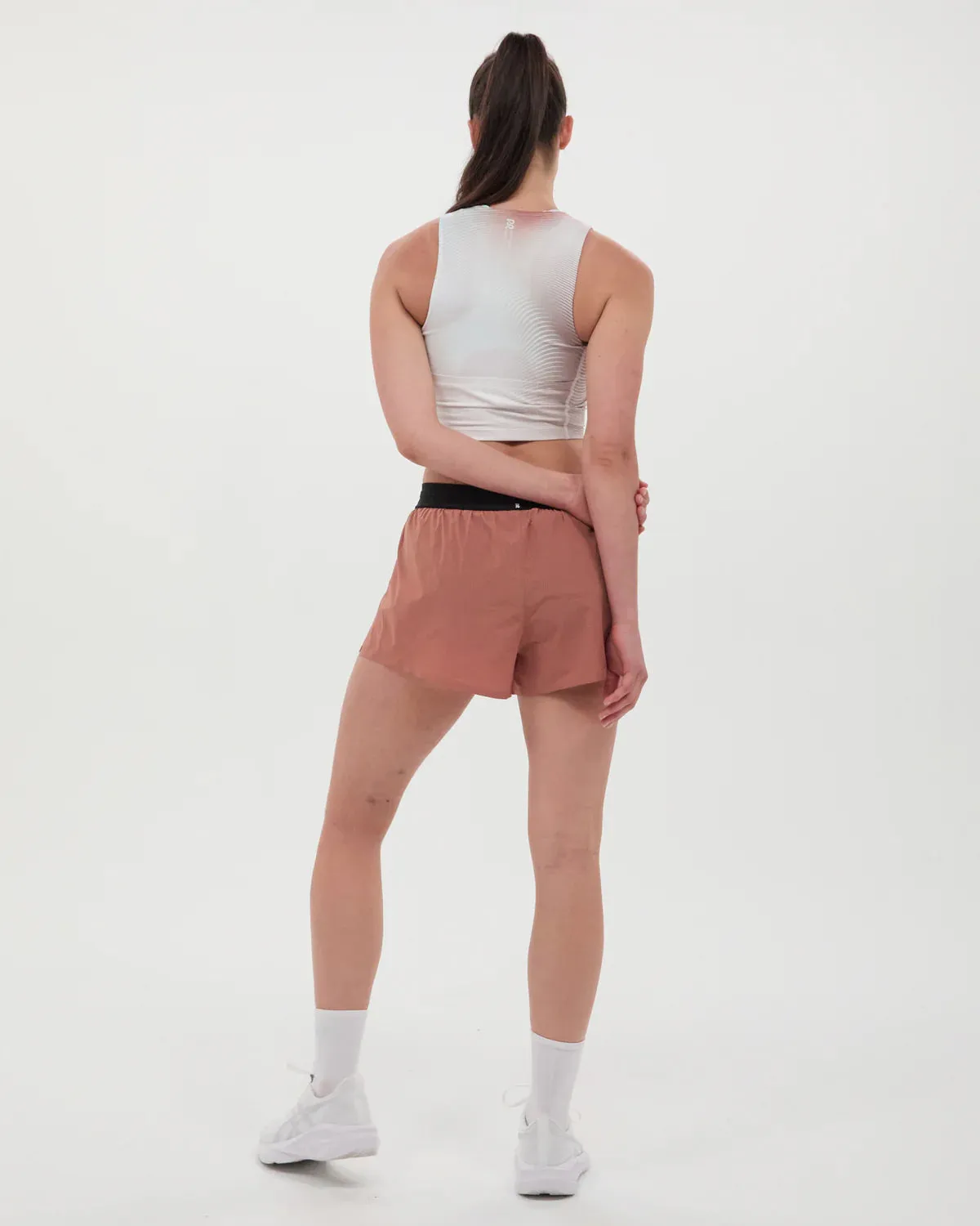 Women's Vento 3 Inch Split Shorts Baked Clay Comfortable Fashion Fine Weave