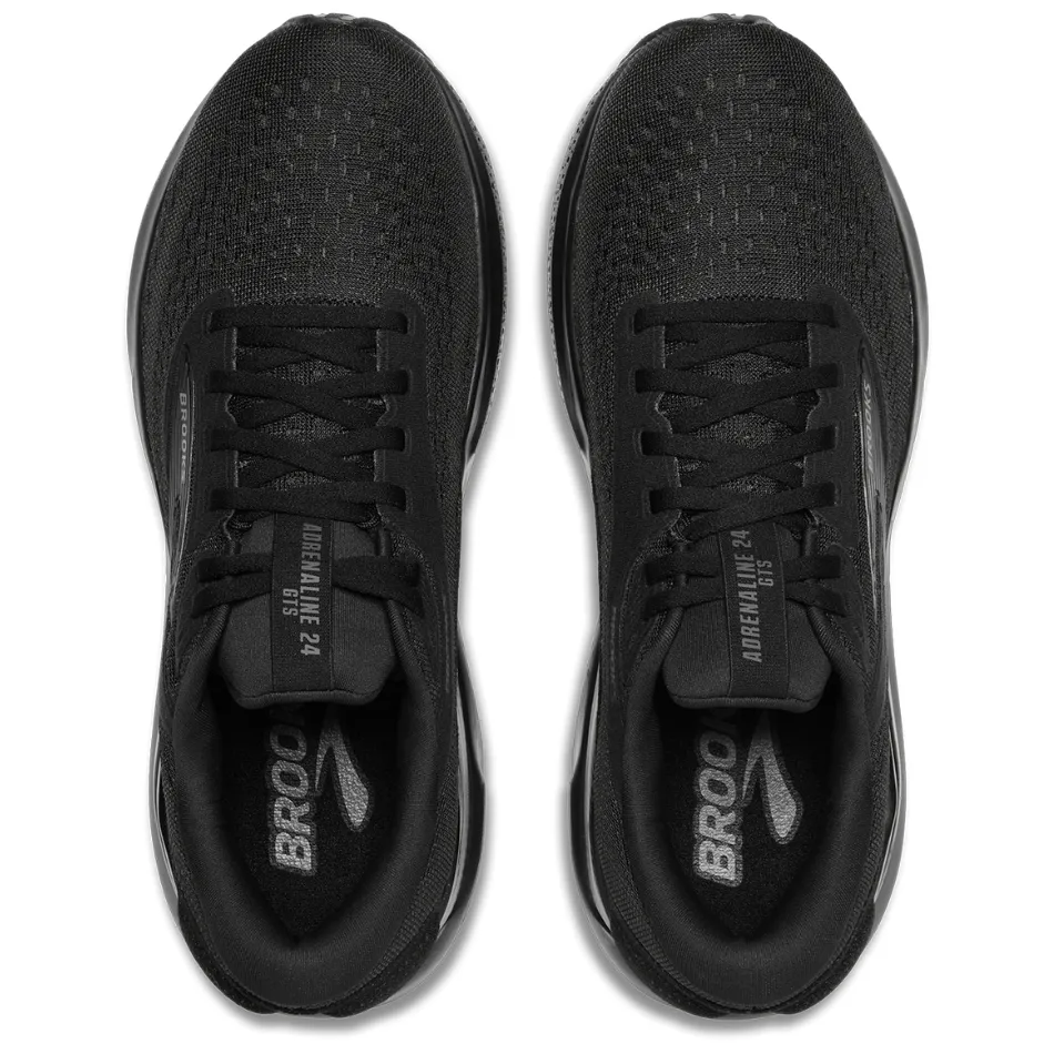 Brooks Women's Adrenaline GTS 24 Wide Fitting Running Shoes in Black/Black/Ebony SS25 Popular Choice