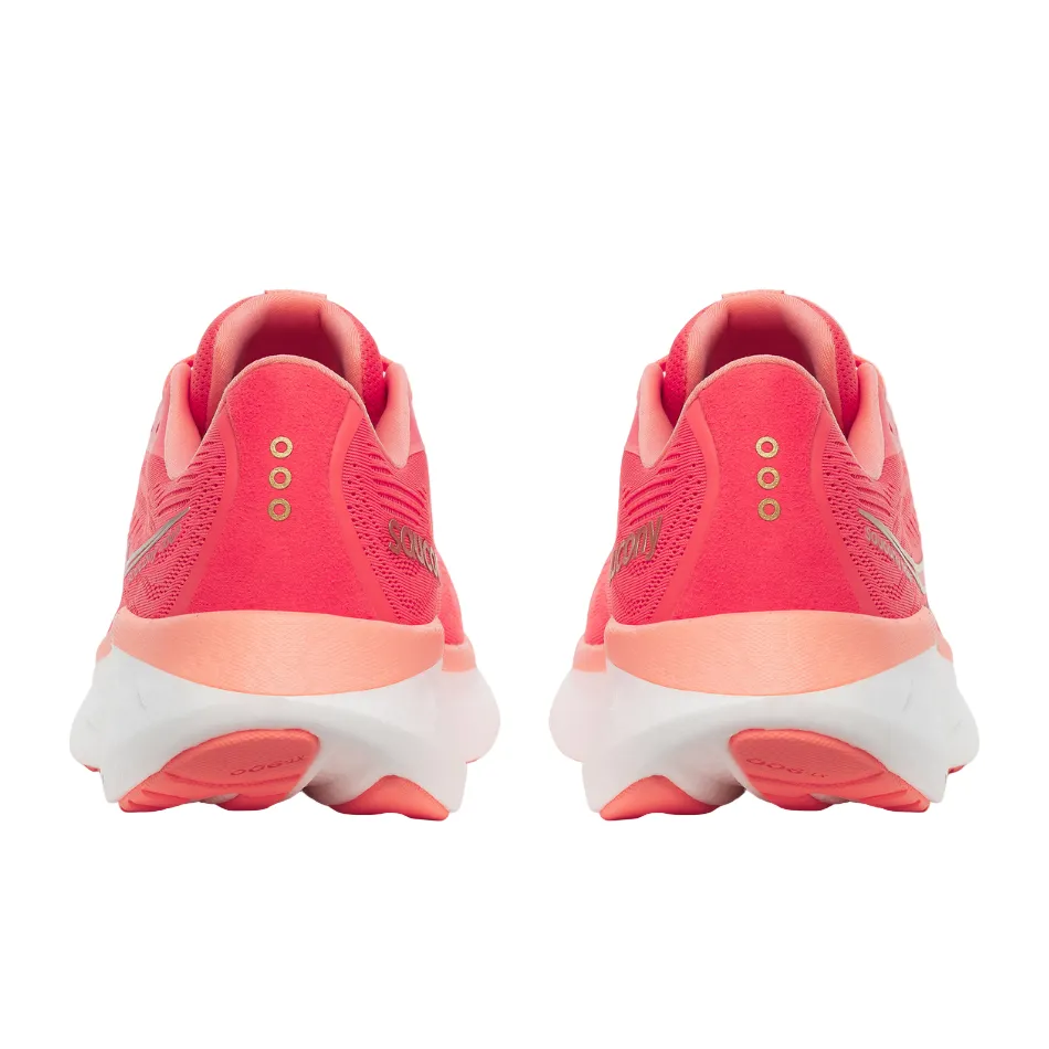 Saucony Women's Ride 18 Running Shoes in Coral/Salmon - Online Exculsive Flexible Outsole Design