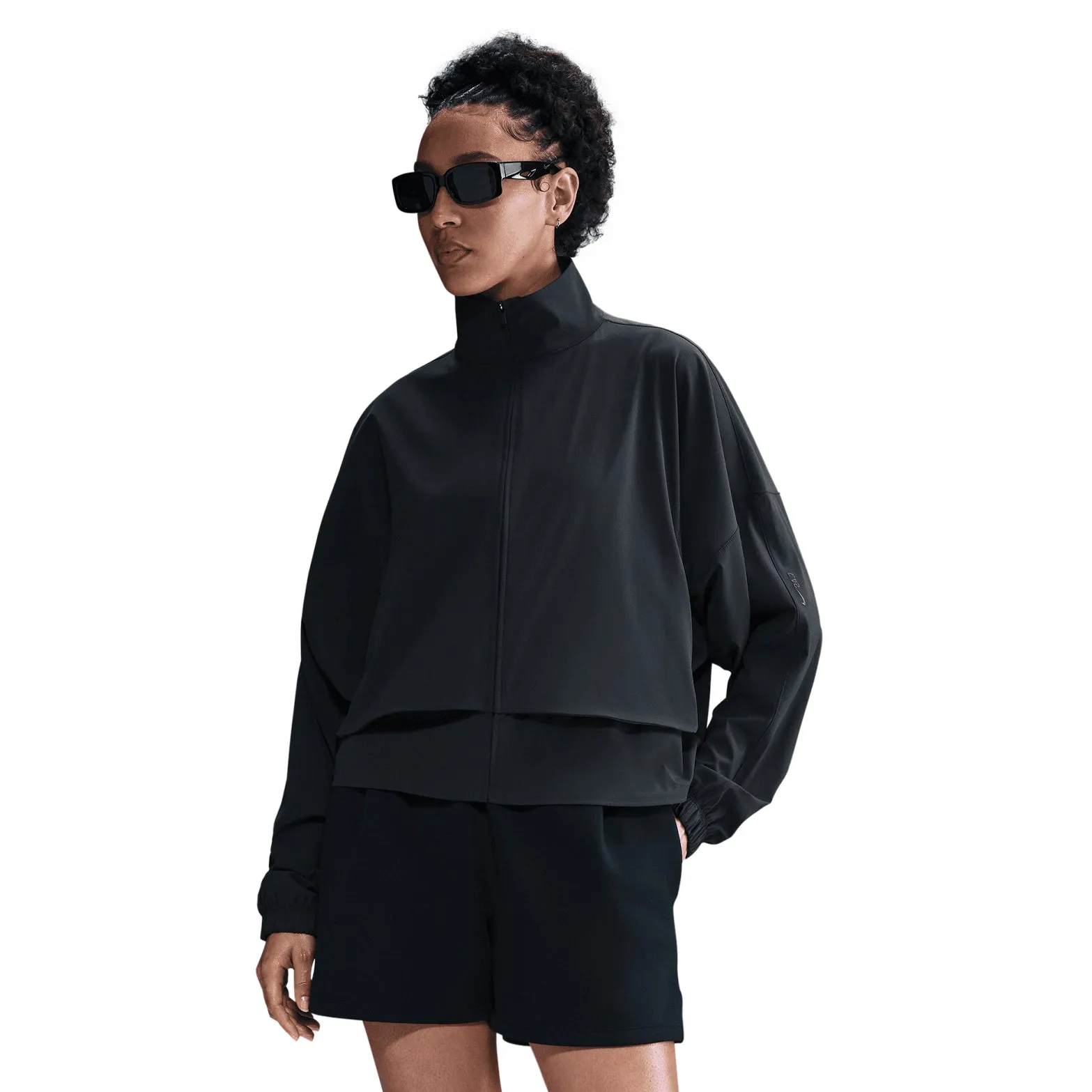 Women's 24.7 PerfectStretch Dri-FIT Oversized Full-Zip Jacket Black / Dark Smoke Grey Popular