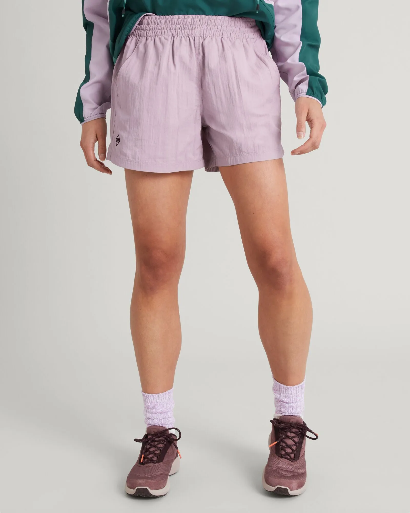 Women's EVRY-Day 4 inch Shorts - Lupin Field FlatlockSeaming Sun Protection Fabric