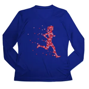 Women's Long Sleeve Tech Tee - Heartfelt Runner Girl Casual everyday wear