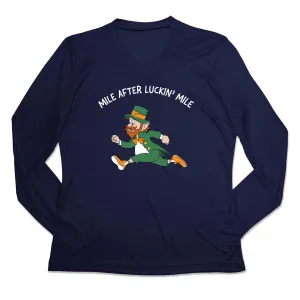 Modern Wear EasyCareFabric Women's Long Sleeve Tech Tee - Mile After Luckin Mile