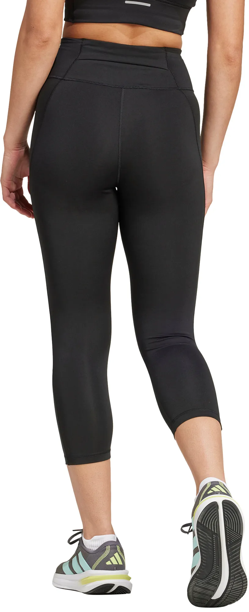 Slim and Comfortable adidas Own The Run Womens 3/4 Capri Running Tights - Black