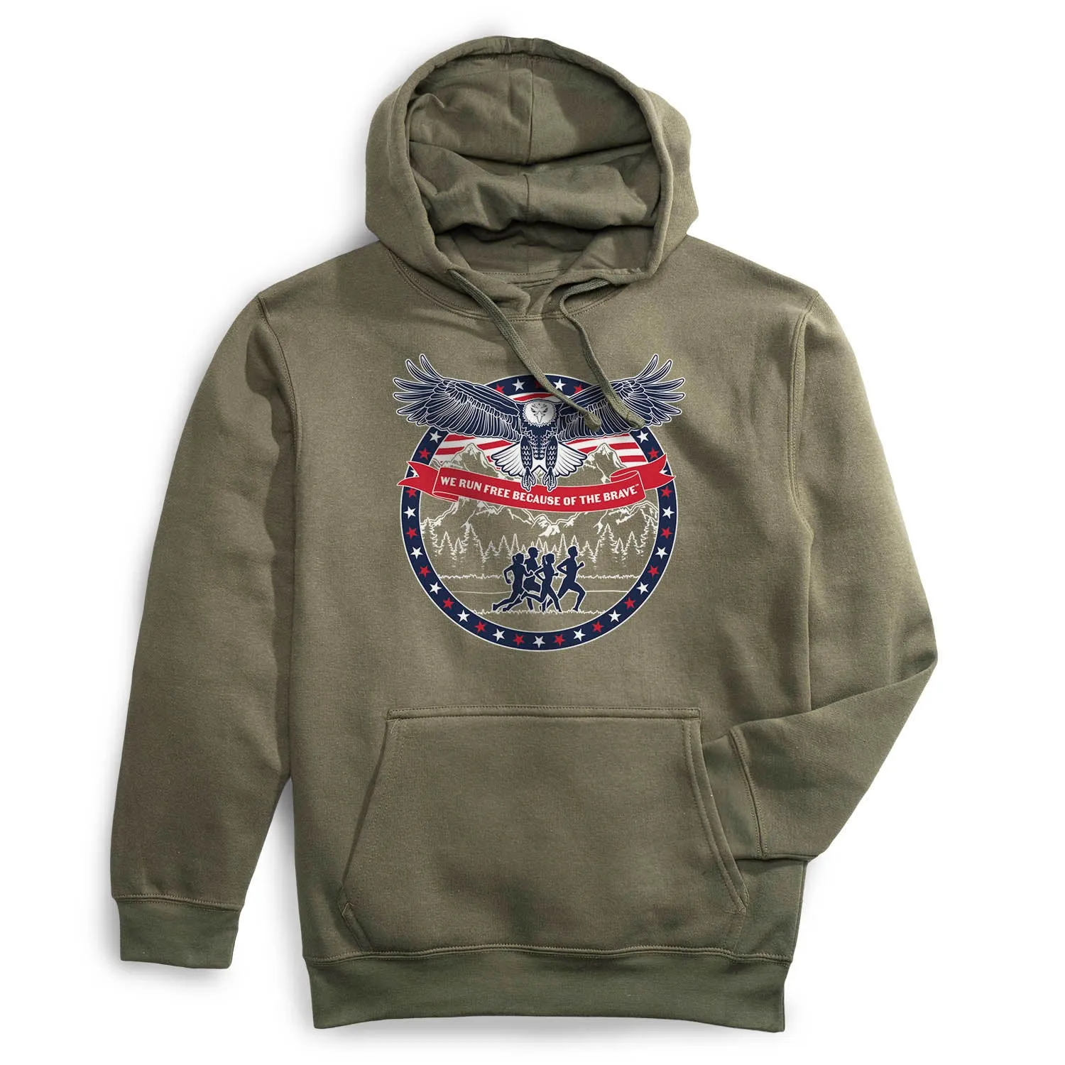 Statement Fleece Hoodie - We Run Free Because Of The Brave Transitional Fashion WaterRepellentSurface