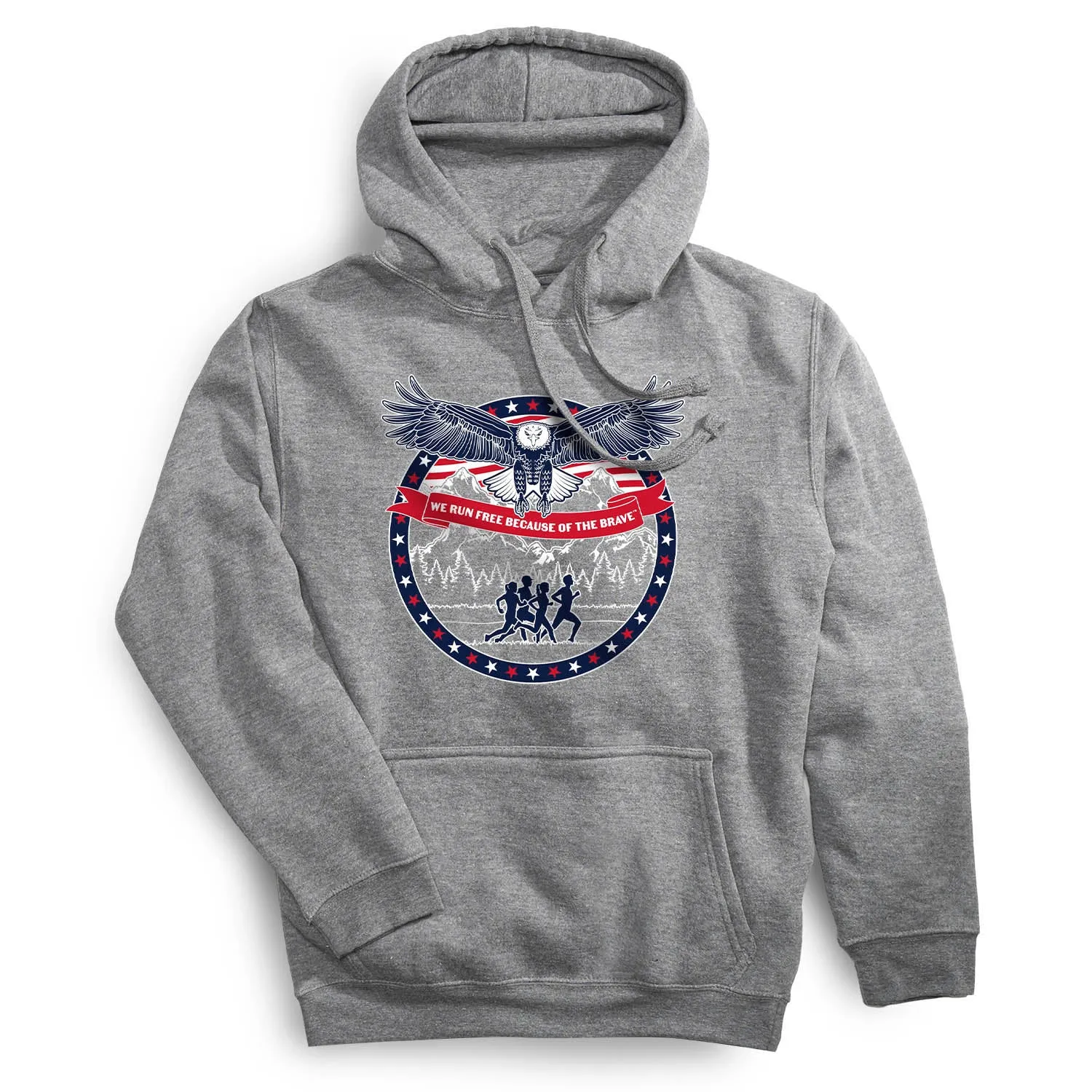 Statement Fleece Hoodie - We Run Free Because Of The Brave Calm Wave QuickDryTechnology