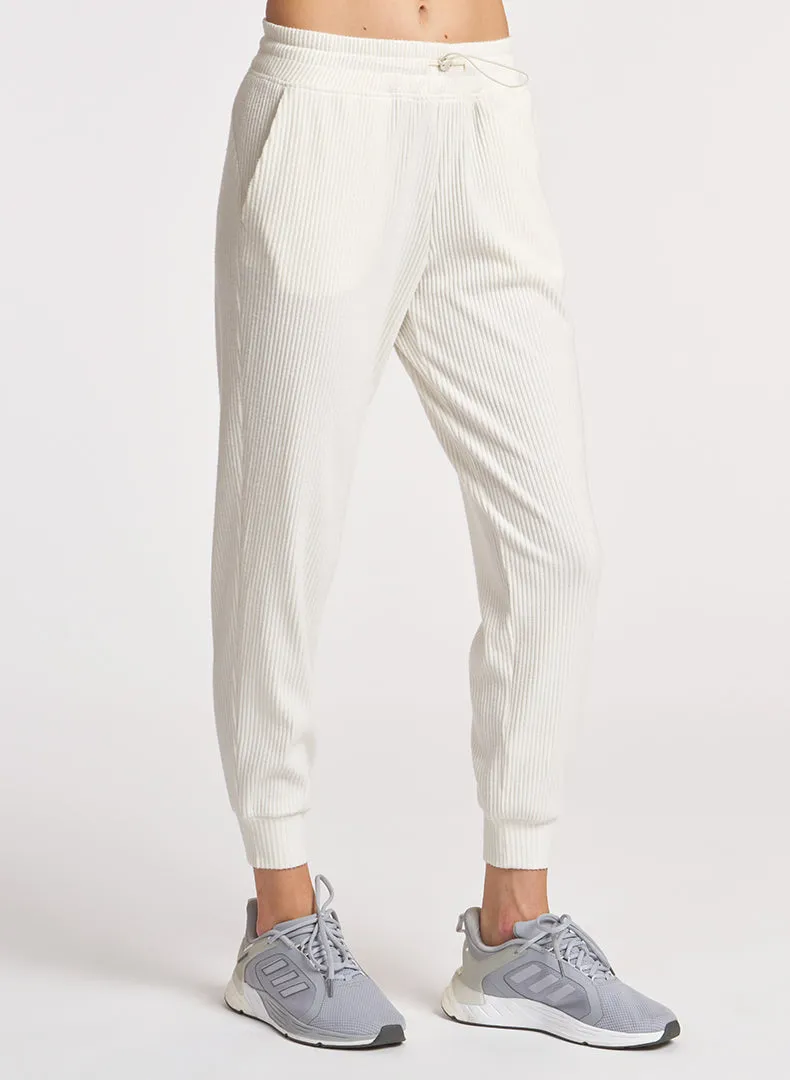 Brushed Rib Bungee Jogger Sporty Active Wear
