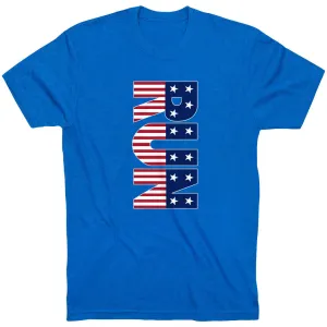 Flexible Ribbed Cuffs Running Short Sleeve T-Shirt - Patriotic Run