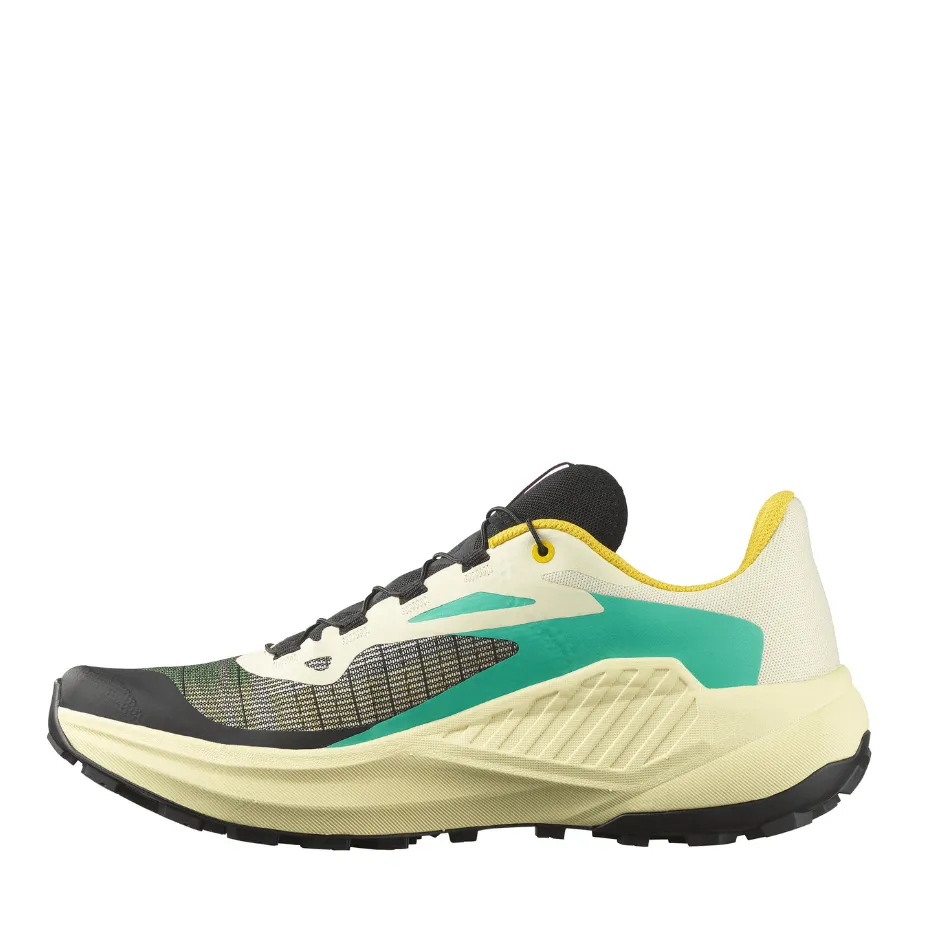 Salomon Women's Genesis Running Shoes in Transparent Yellow/Black/Willowherb AW25 Hyper Breathable Mesh fast trail running shoes