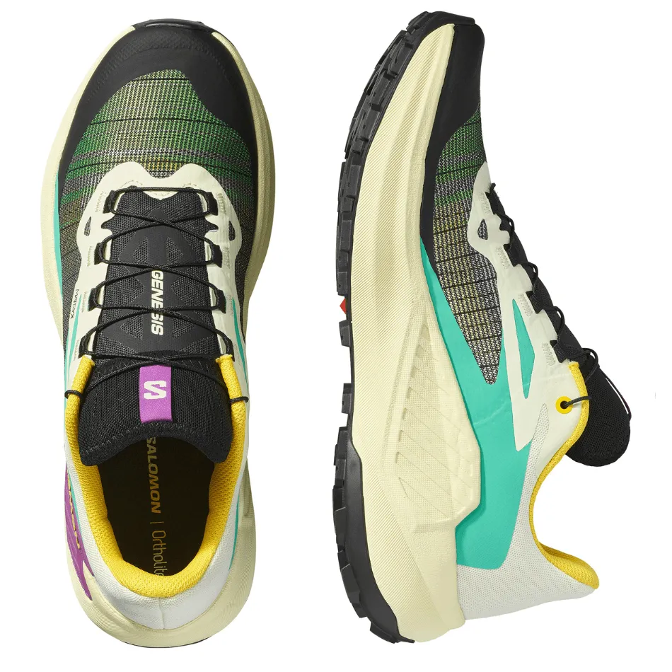 Salomon Women's Genesis Running Shoes in Transparent Yellow/Black/Willowherb AW25 women??s trail sneakers