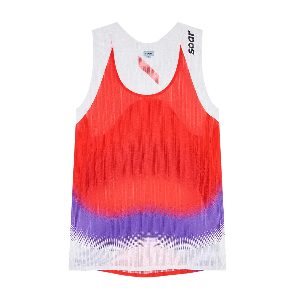 Soft Shell Fabric Lightweight Performance Women's Race Vest Red / Purple Stripe