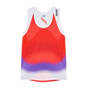 Soft Shell Fabric Lightweight Performance Women's Race Vest Red / Purple Stripe