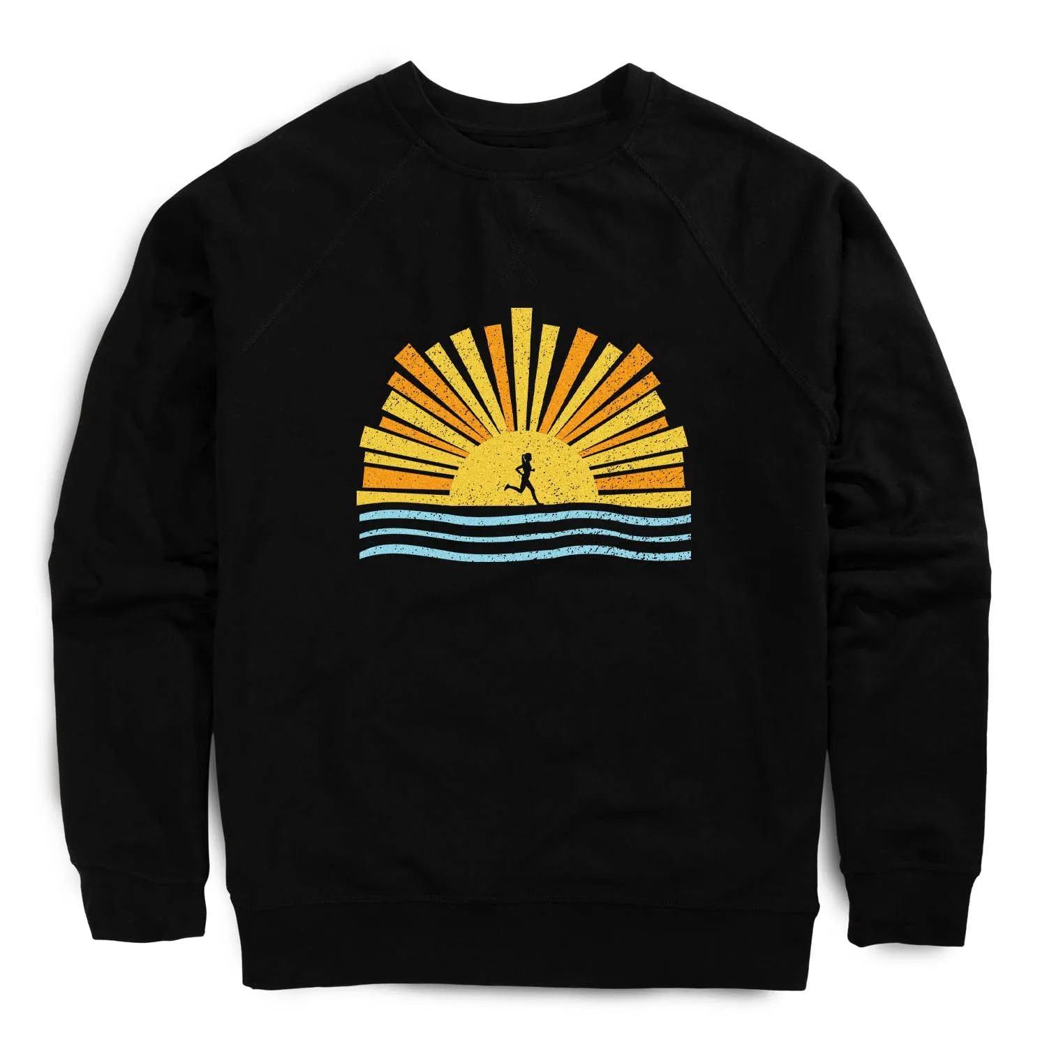 Running Raglan Crew Neck Pullover - Here Comes The Sun Calm Ease