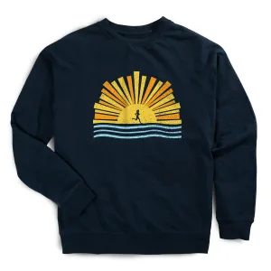 Clean Cut Stylish Hat Running Raglan Crew Neck Pullover - Here Comes The Sun