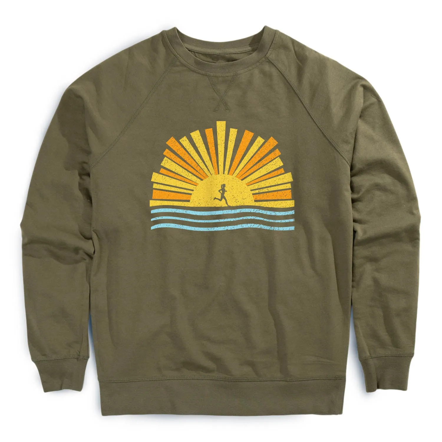 FlexibleCollarDesign Glam Night Running Raglan Crew Neck Pullover - Here Comes The Sun
