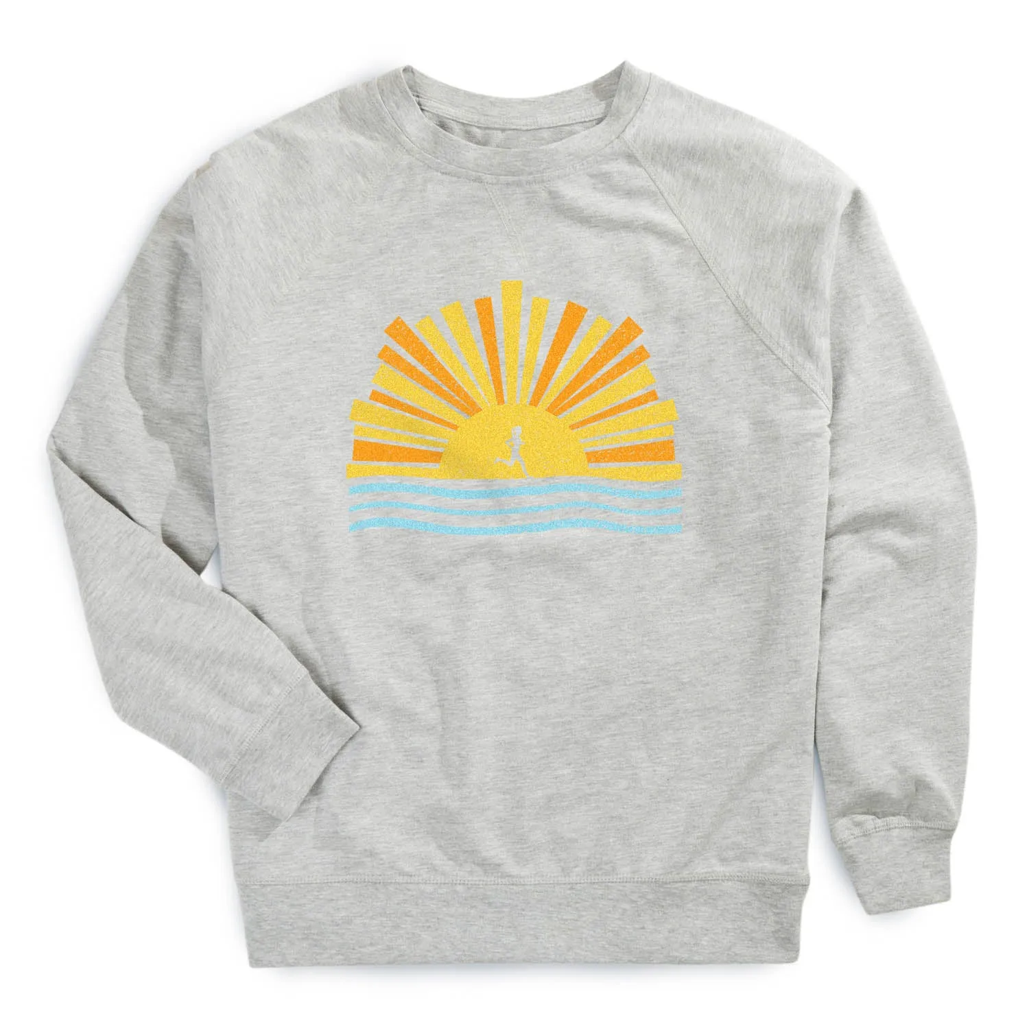 SplitHemDesign Running Raglan Crew Neck Pullover - Here Comes The Sun