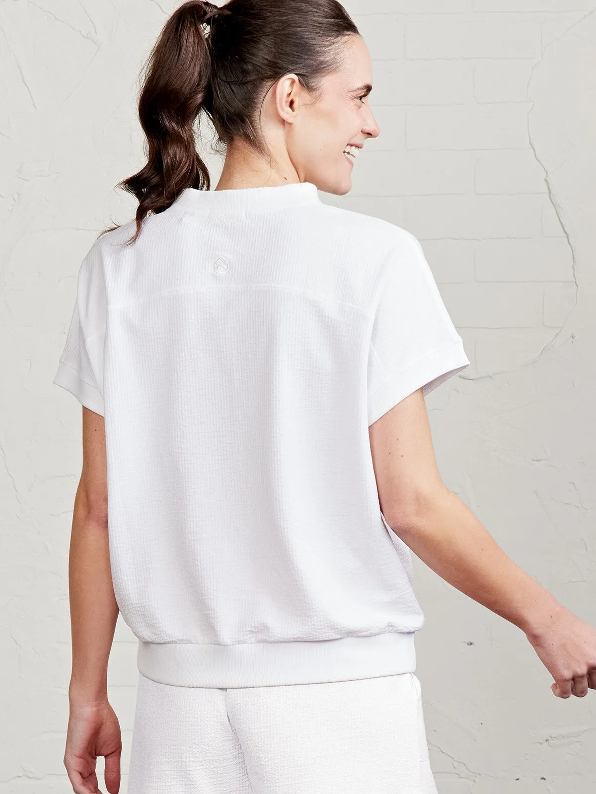 Villa Knit Seersucker Short Sleeve Henley All-Day Stretch