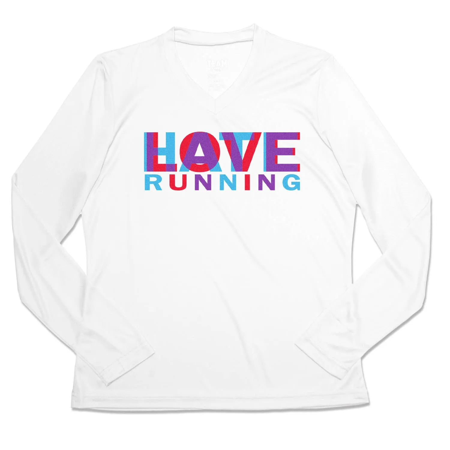 Women's Long Sleeve Tech Tee - Love Hate Running Durable Knitwear Weekend Wardrobe