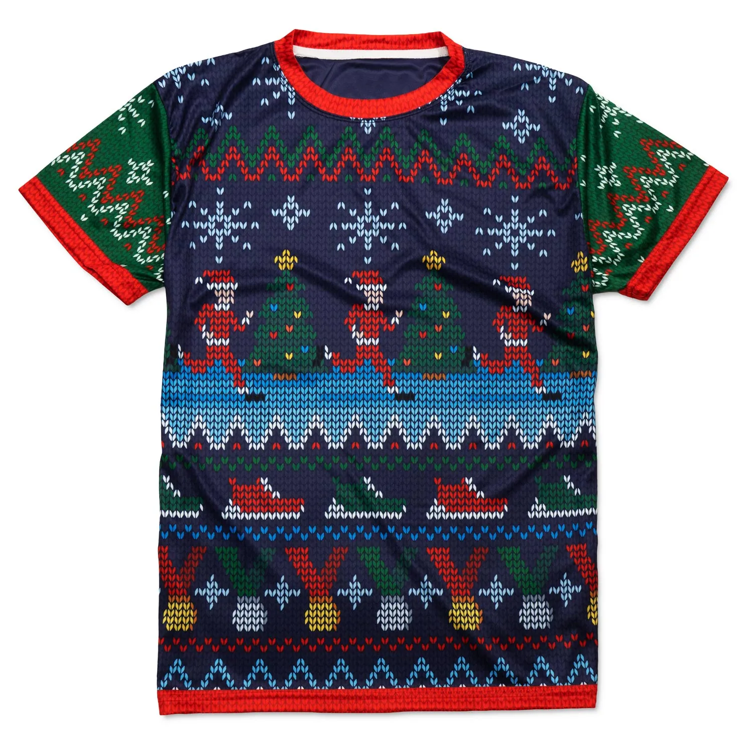 Running Short Sleeve Performance Tee - Christmas Ugly Sweater Long sleeved warmth Soft And Comfortable